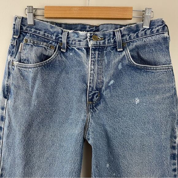 Carhartt Distressed Thrashed Destroyed Bleached traditional fit jeans mens 34 - Picture 2 of 11